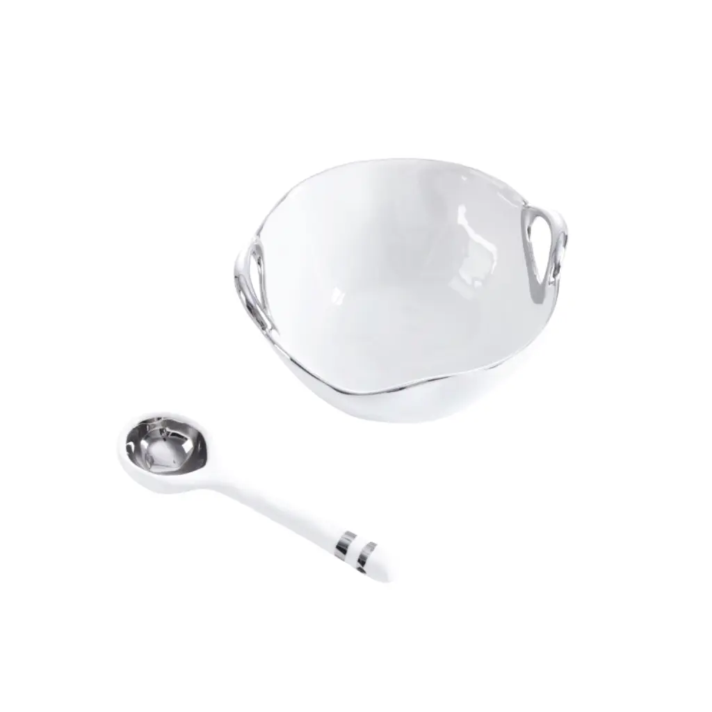 Pampa Bay Round Handles Bowl Set modern porcelain bowls with handles for dining or entertaining