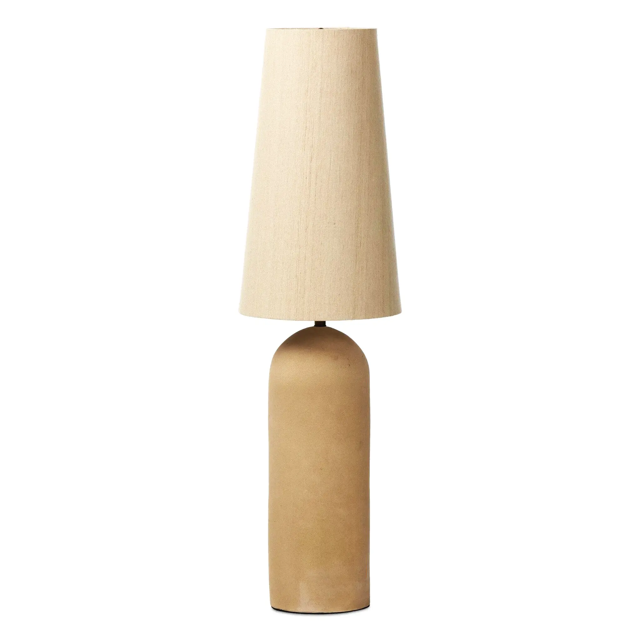 Posie tan ceramic floor lamp with linen shade ideal for contemporary living spaces