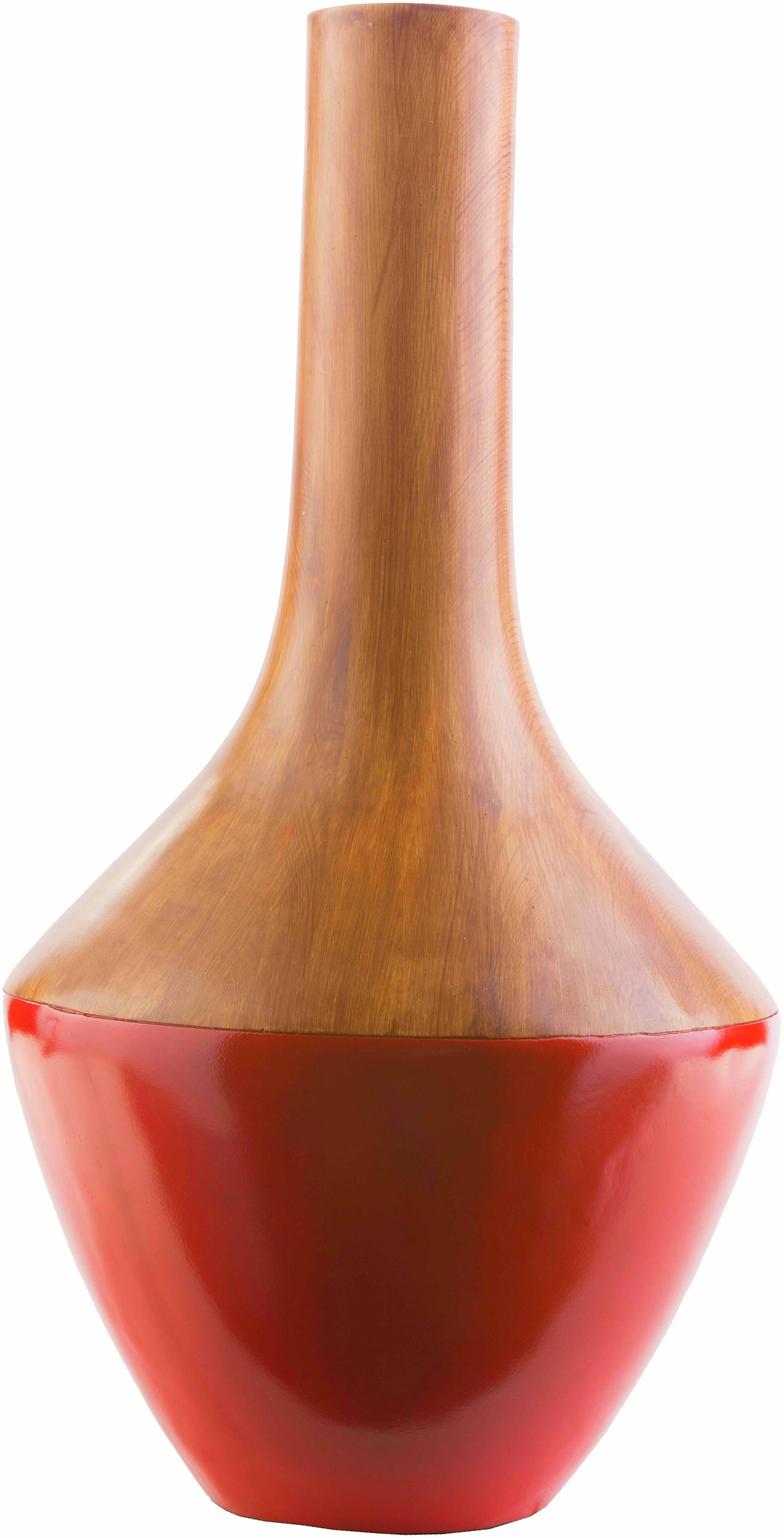 Resin transitional vase in neutral finish - versatile decorative accent for living room shelves, console tables or office decor