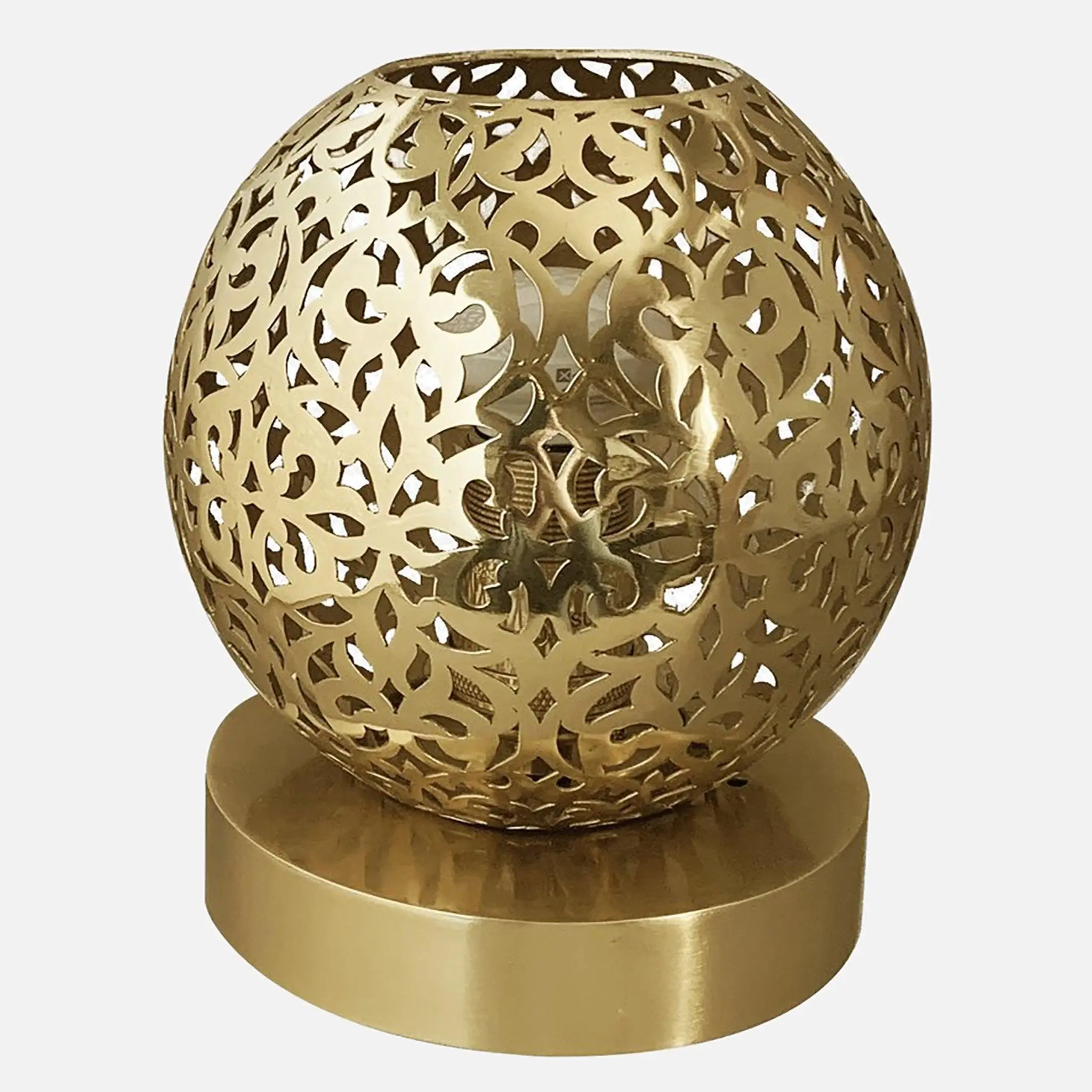 Riad brass Moroccan table lamp for rustic bedroom or living room lighting