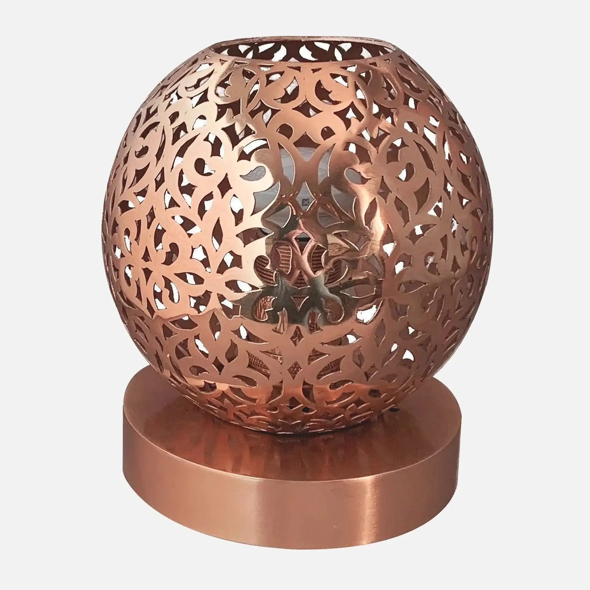 Riad copper dimmable table lamp for adjustable lighting in bedroom or study