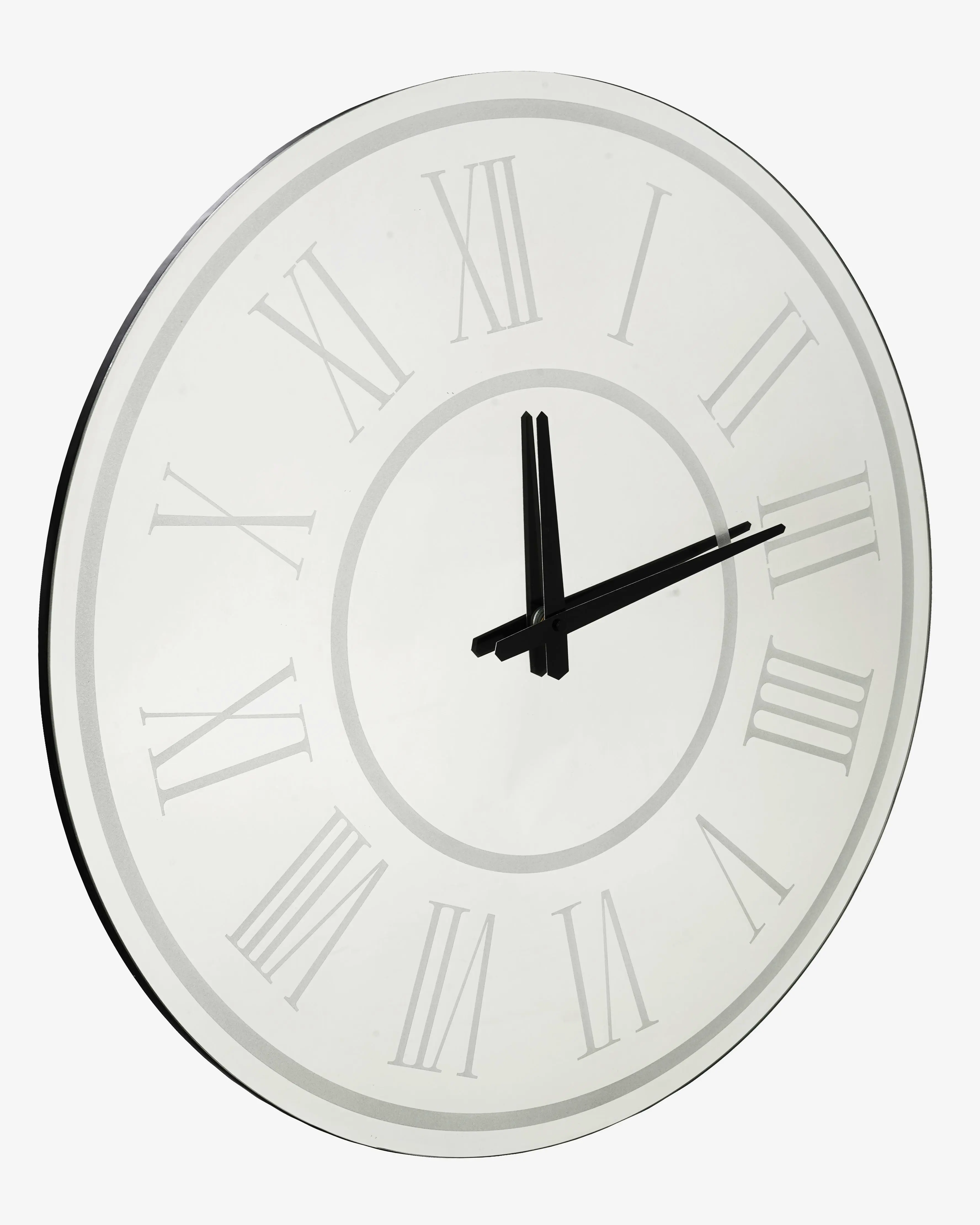 Round mirror wall clock from Seguso Home Collection elegant reflective timepiece for entryway or dining room decor
