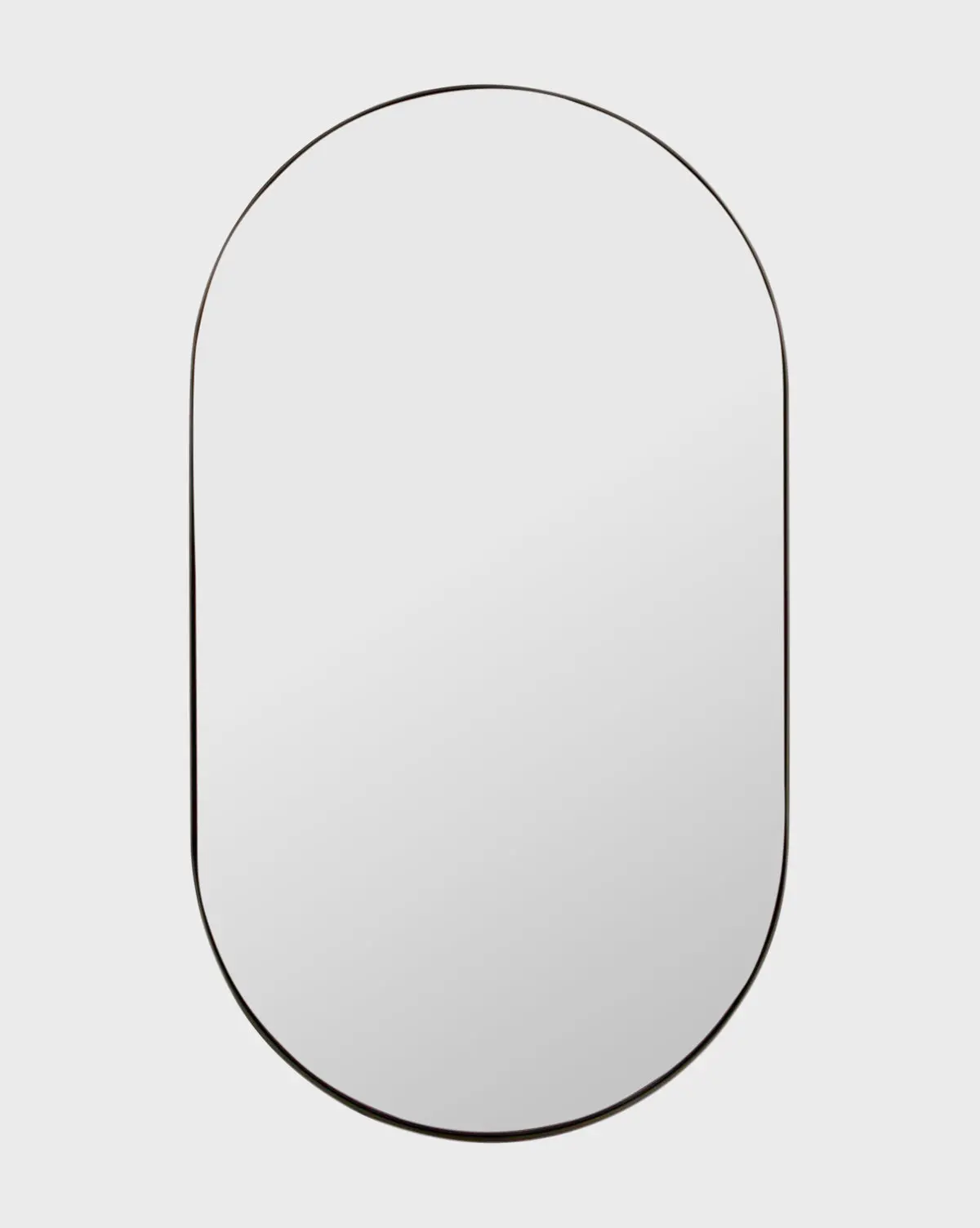 Rye Oval Wall Mirror in black, gold, silver for living room or office, versatile finish options.