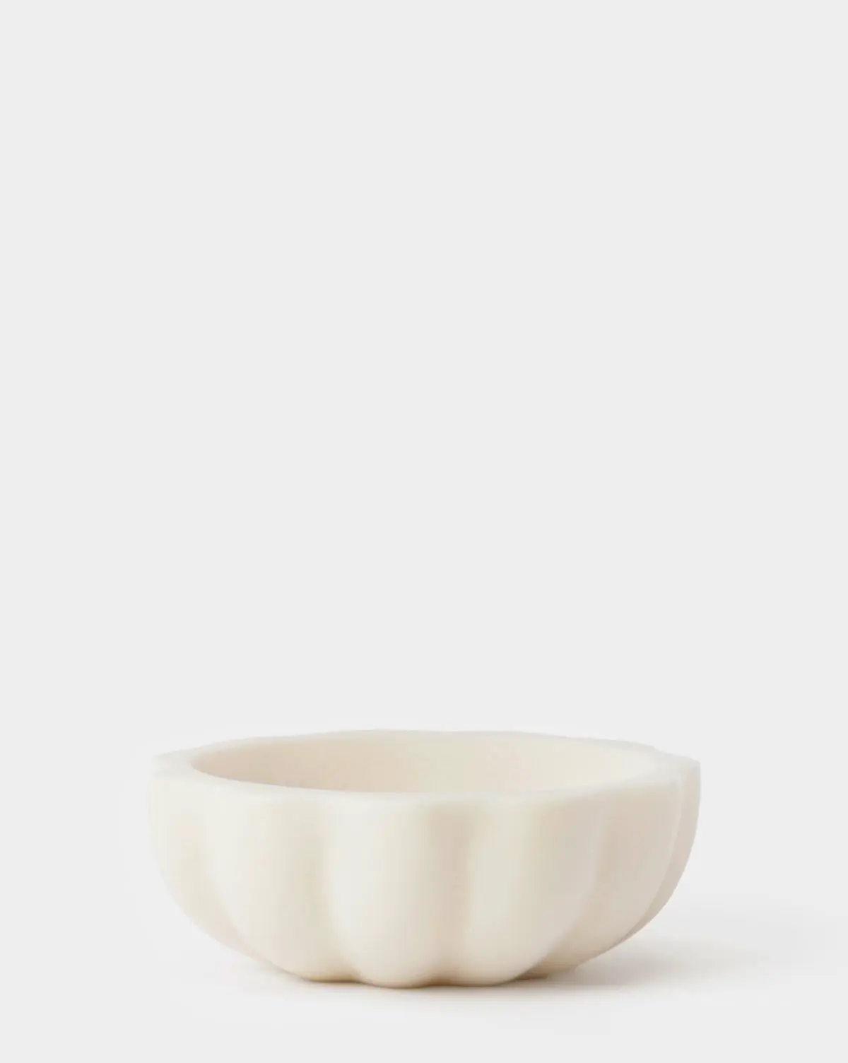 Marble Bowl Scalloped white marble bowl for kitchen or bath.