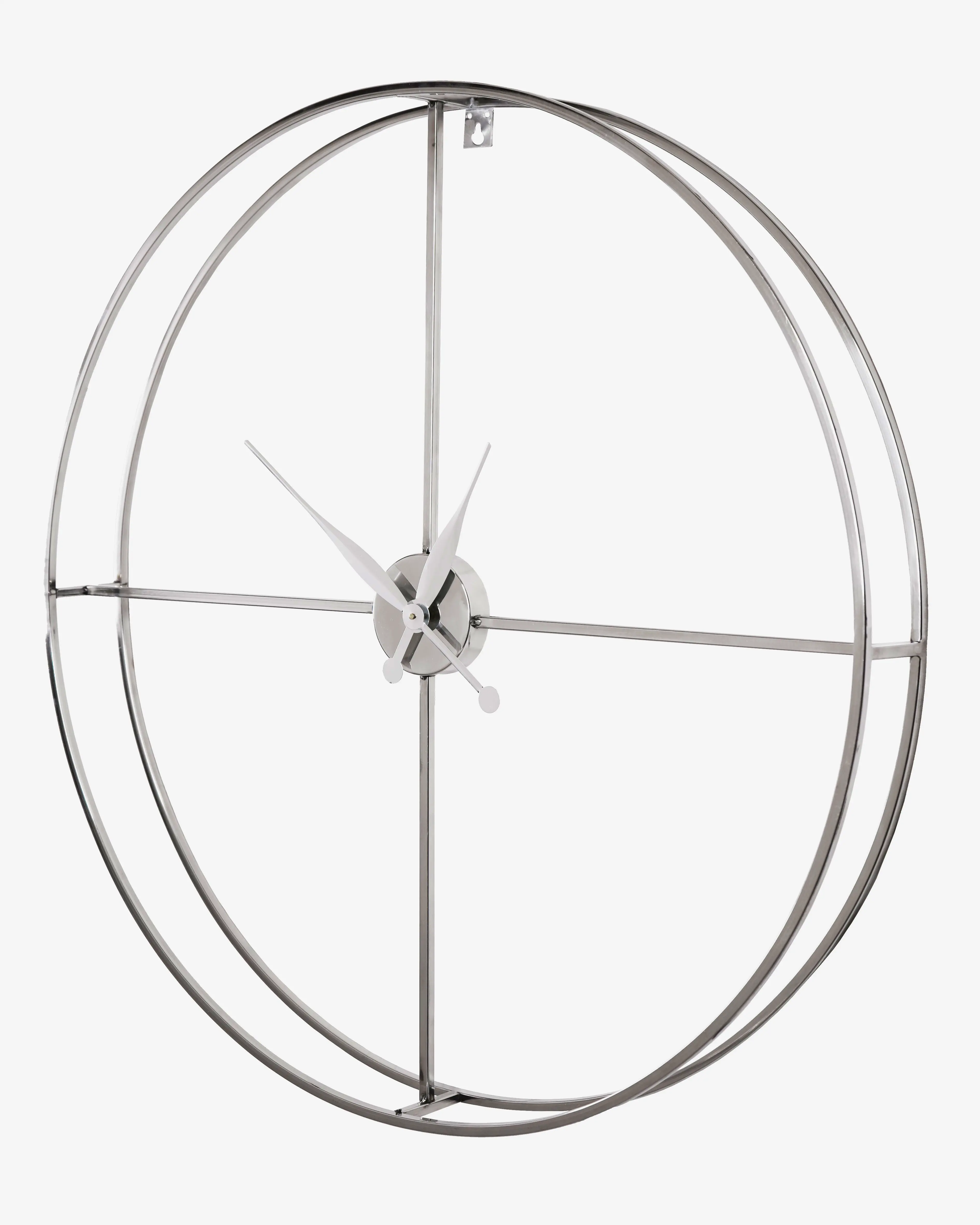 Seguso decorative stainless steel wall clock sleek metallic timepiece for kitchen office or living room wall