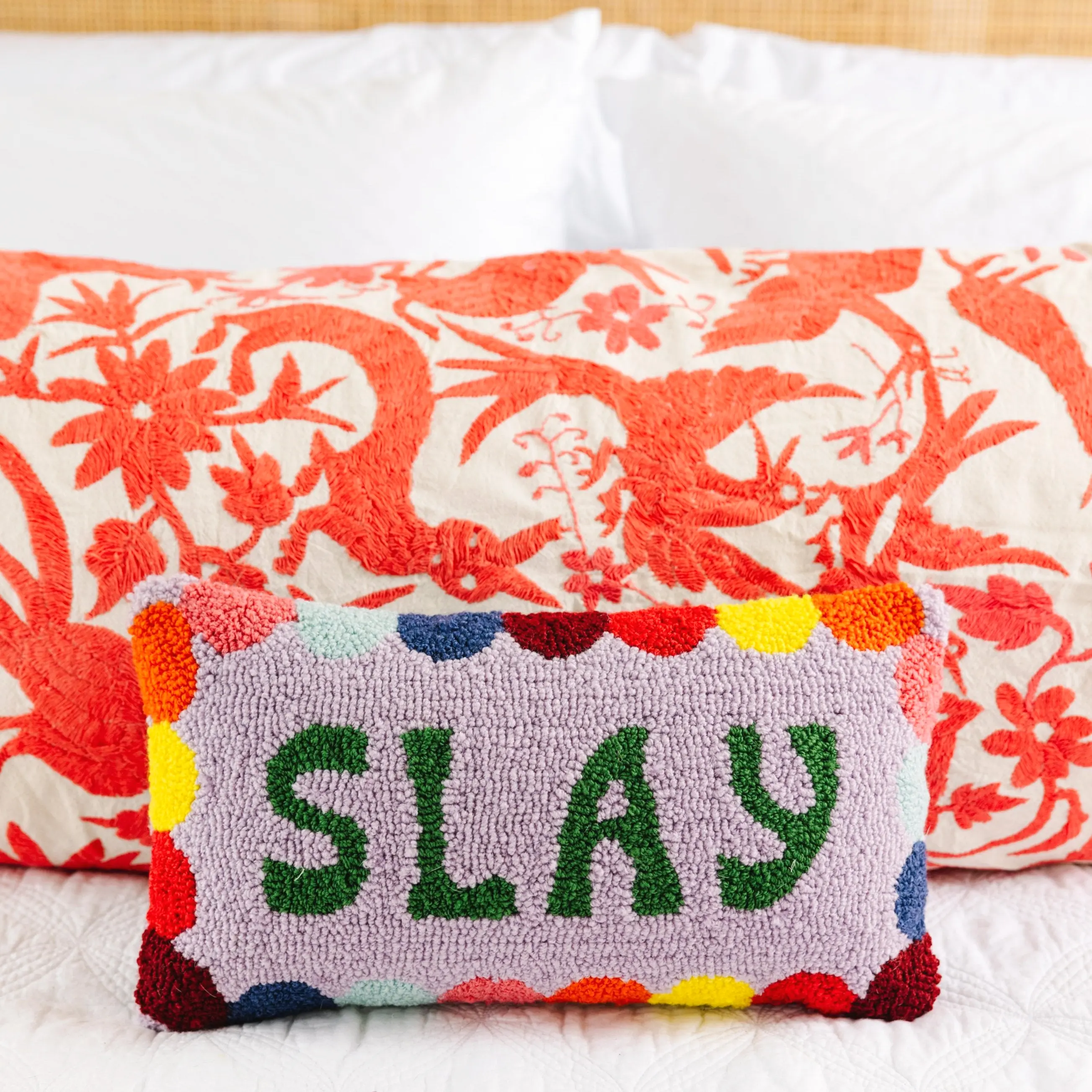 Slay empowering hook pillow for bedroom living room couch confident home decor motivational accent
