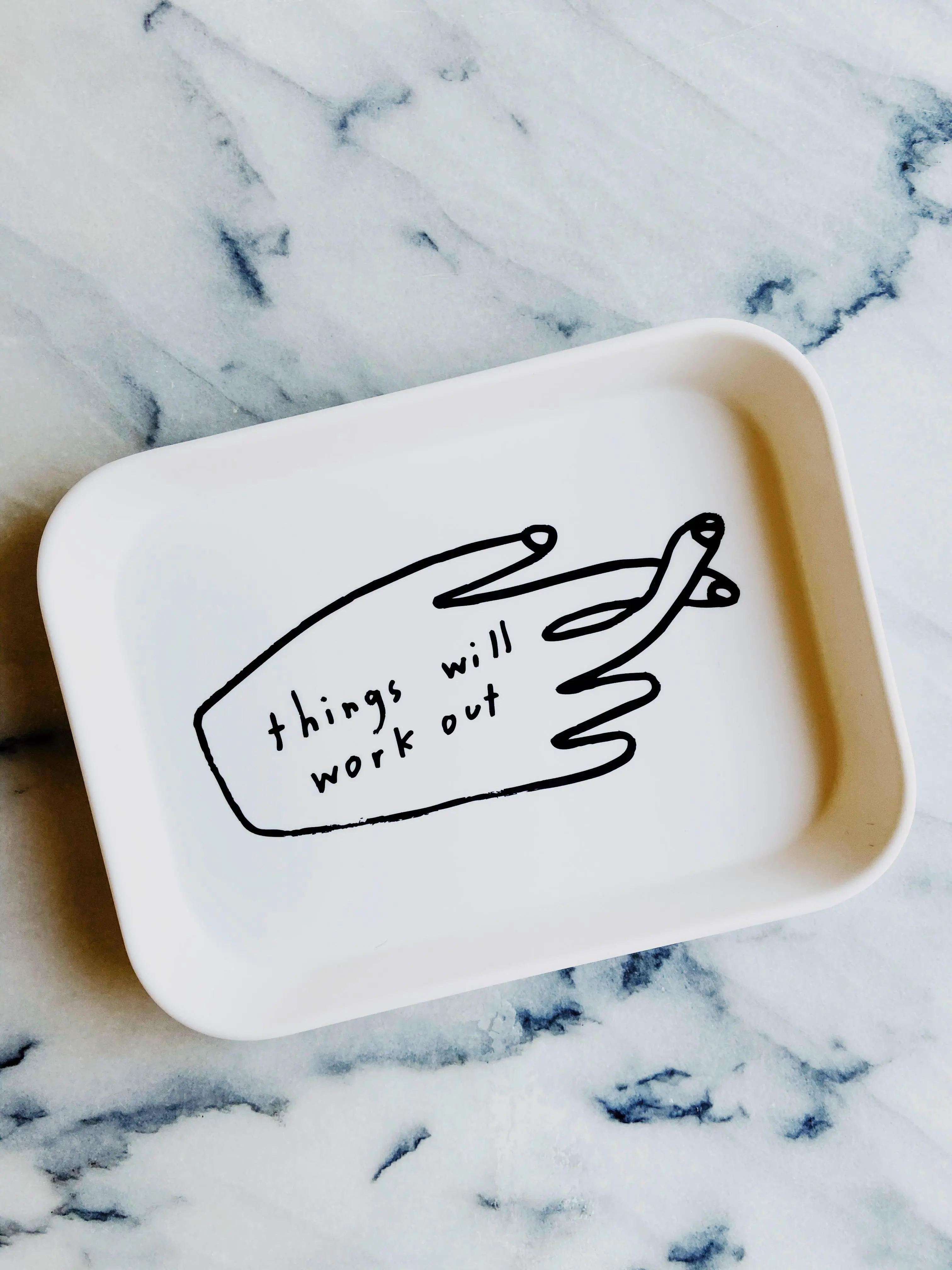 Things Will Work Out tray inspirational wall art or coffee table decor for boho living rooms