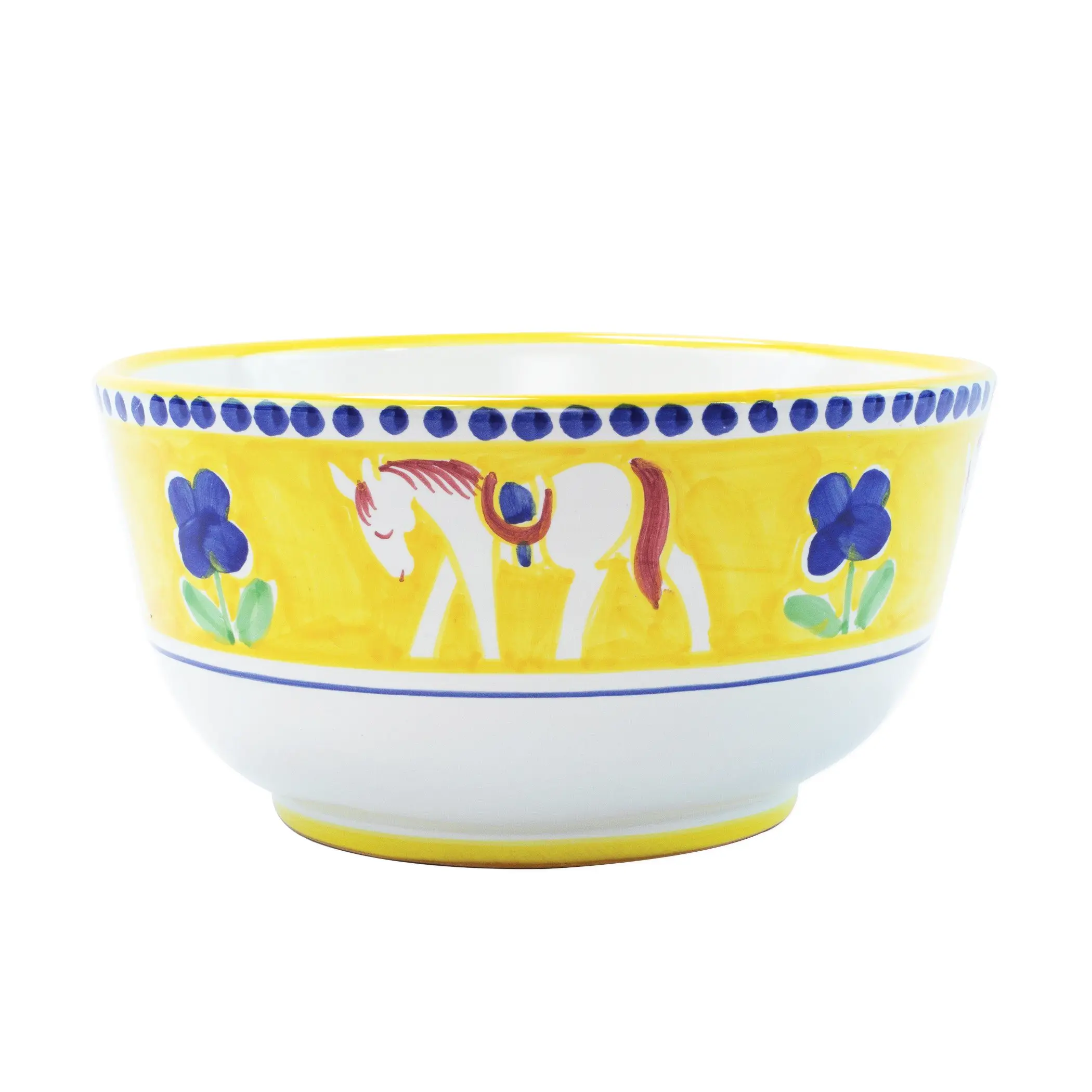 Vietri Campagna Cavallo Deep Serving Bowl Italian ceramic serving bowl for farmhouse dining table