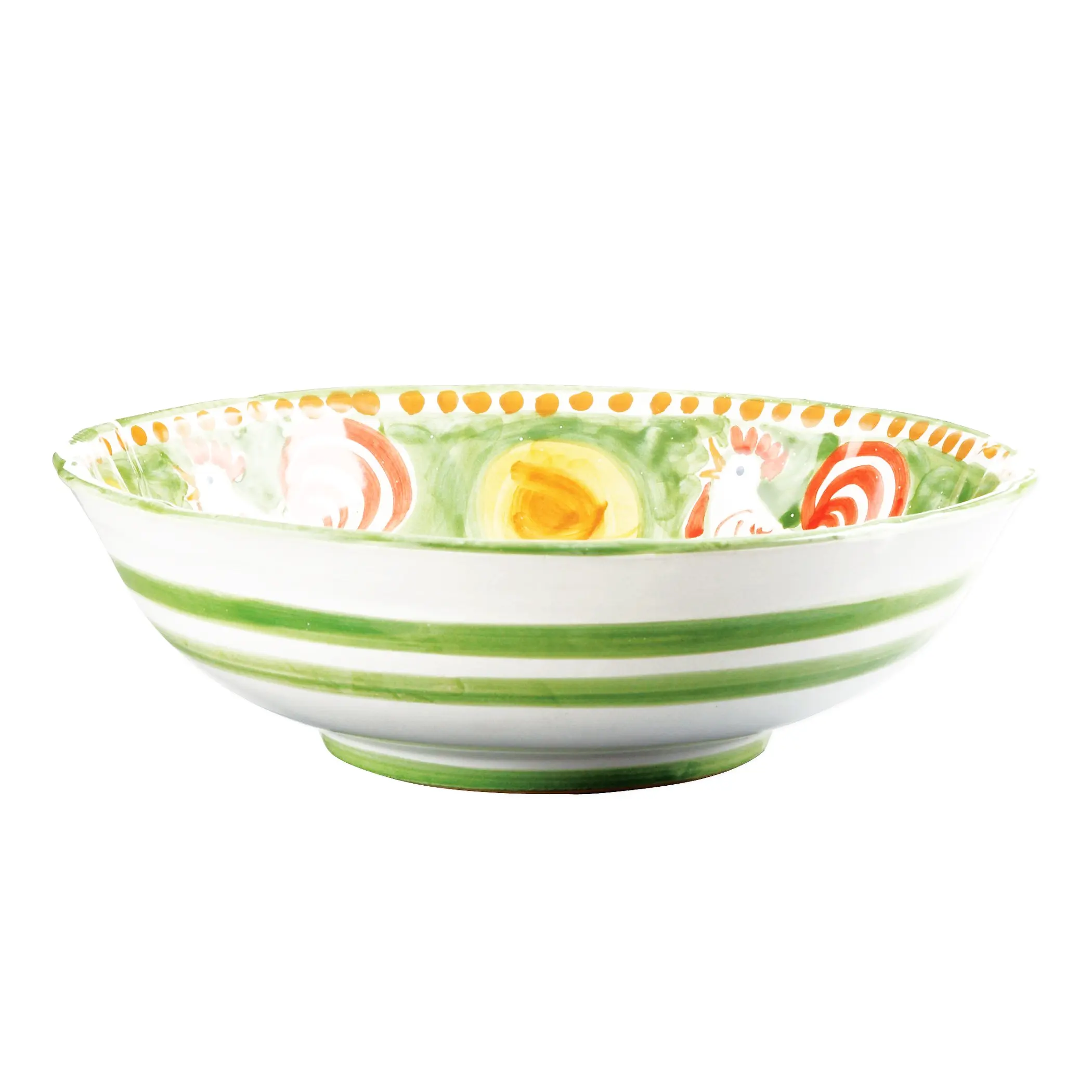 Vietri Campagna Gallina Large Serving Bowl chicken ceramic bowl for rustic farmhouse kitchen or dining