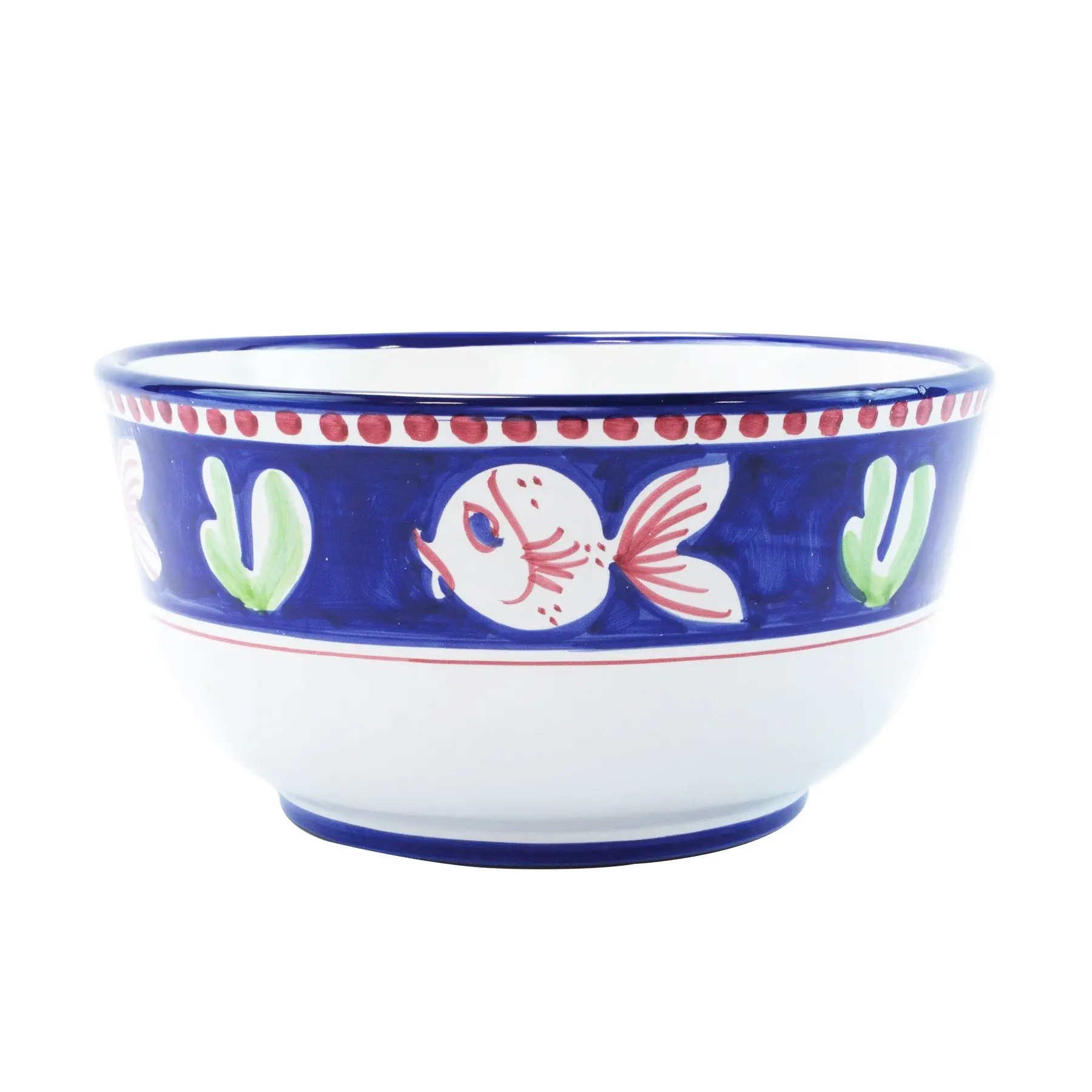 Vietri Campagna Pesce Deep Serving Bowl fish motif ceramic serving bowl for coastal dining or kitchen