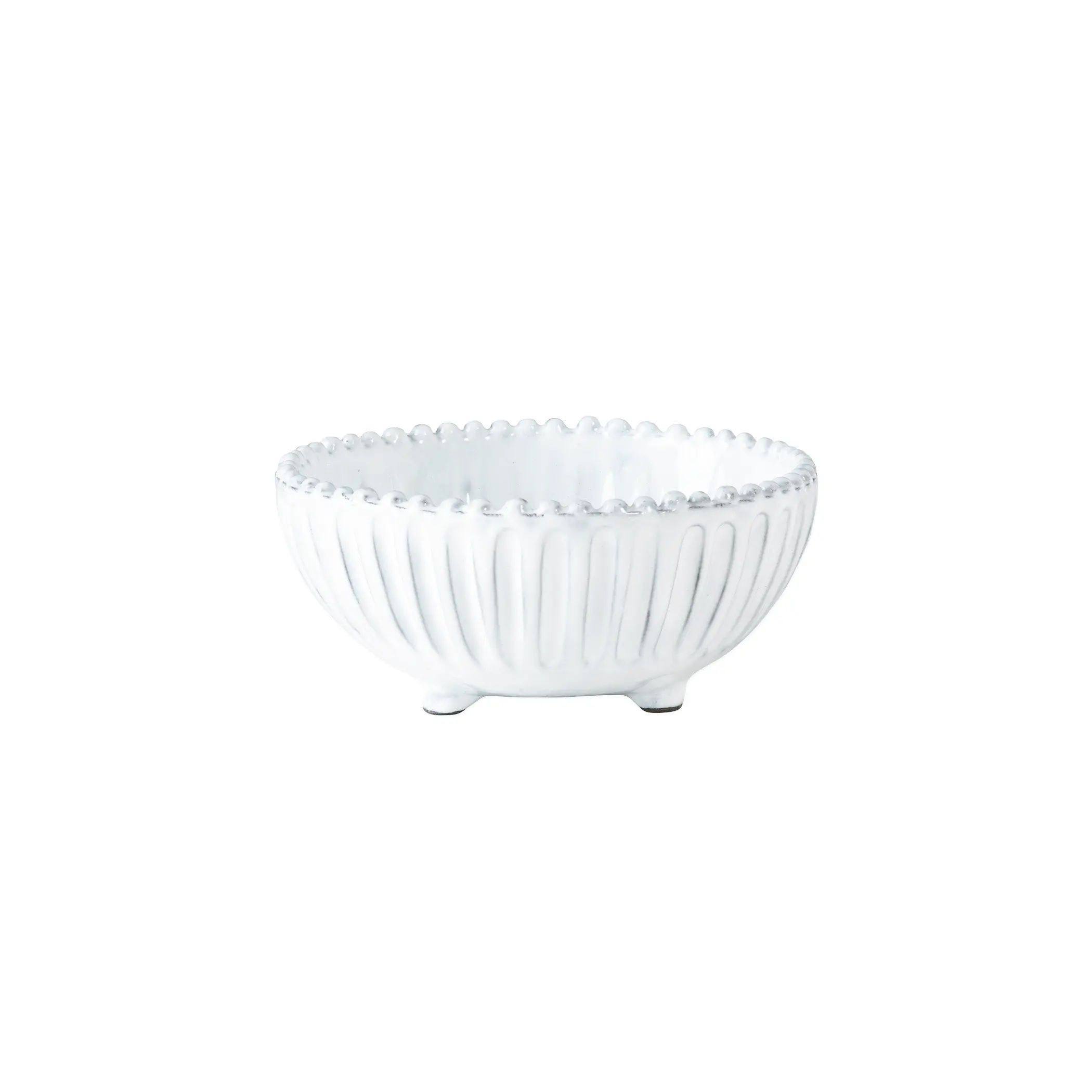 Vietri Incanto Stripe Footed Bowl striped ceramic serving bowl for dining table centerpiece