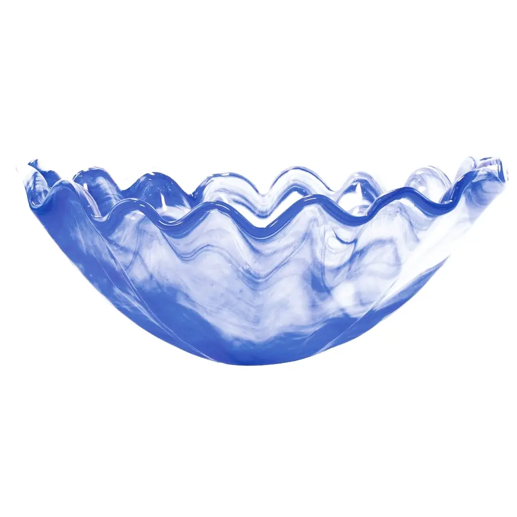 Vietri Onda Glass Cobalt Centerpiece Bowl striking blue glass centerpiece for dining or living
