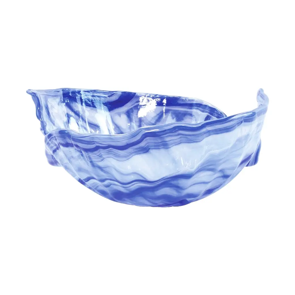 Vietri Onda Glass Cobalt Round Bowl bold cobalt glass serving bowl for dining or kitchen decor