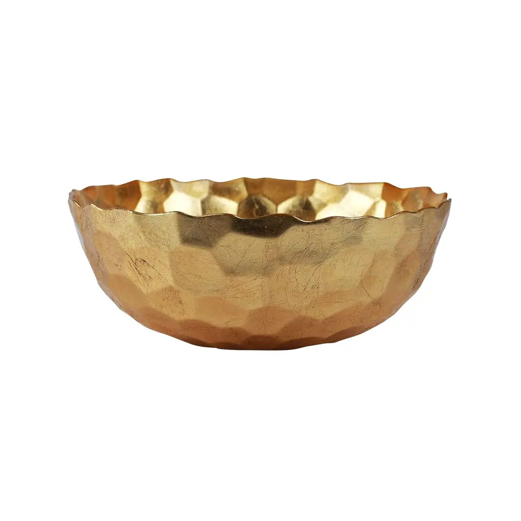 Vietri Rufolo Glass Gold Honeycomb Large Bowl statement honeycomb glass centerpiece for dining room
