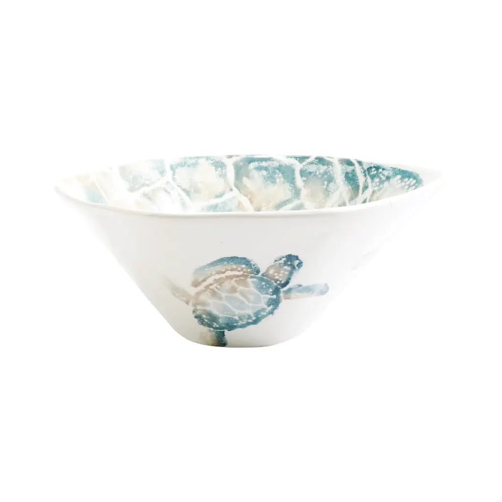 Vietri Tartaruga Deep Serving Bowl turtle inspired ceramic bowl for dining table or kitchen decor