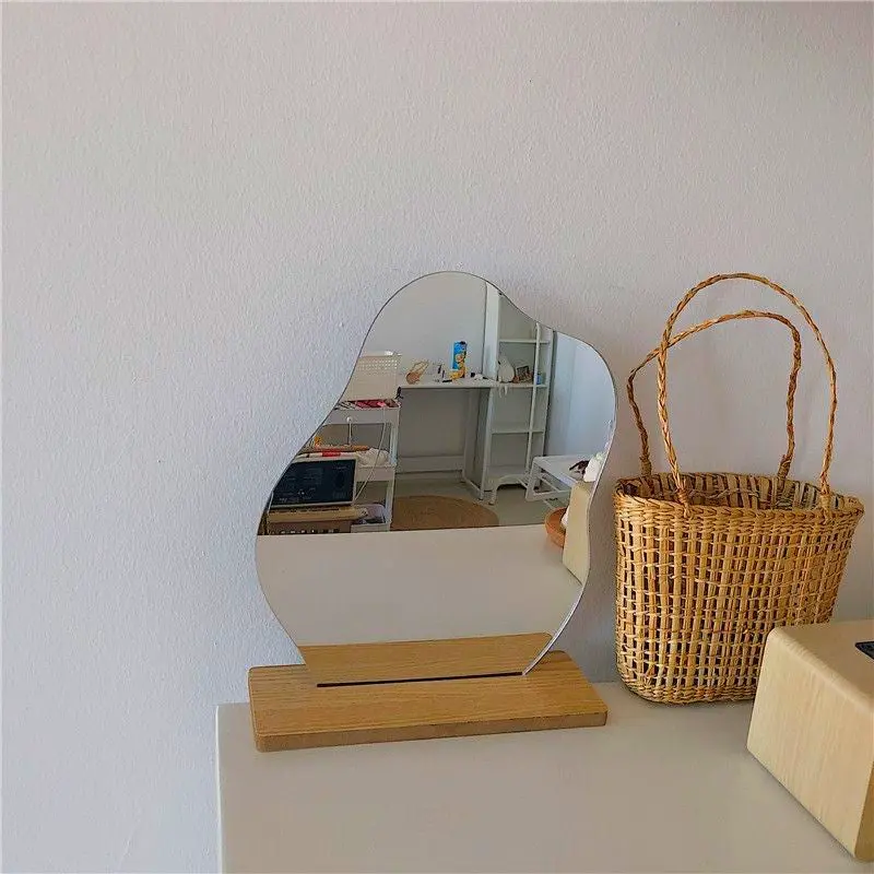 Trendy Wavy Irregular Mirror for modern bathroom decor unique wall accent for entryway or bedroom vanity area