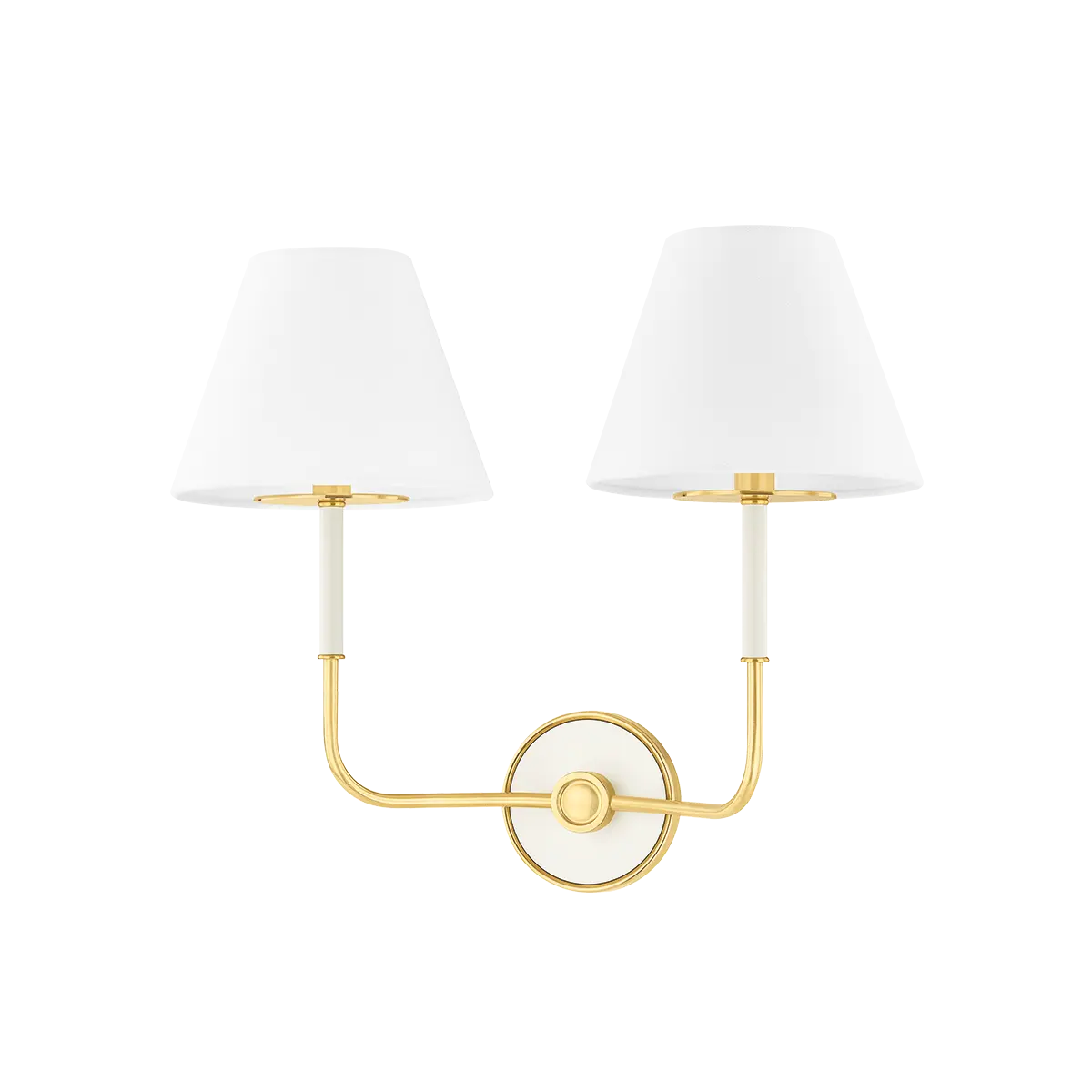 Brass off-white wall light, minimal chic wall lighting for hallway, dining room or bedroom décor