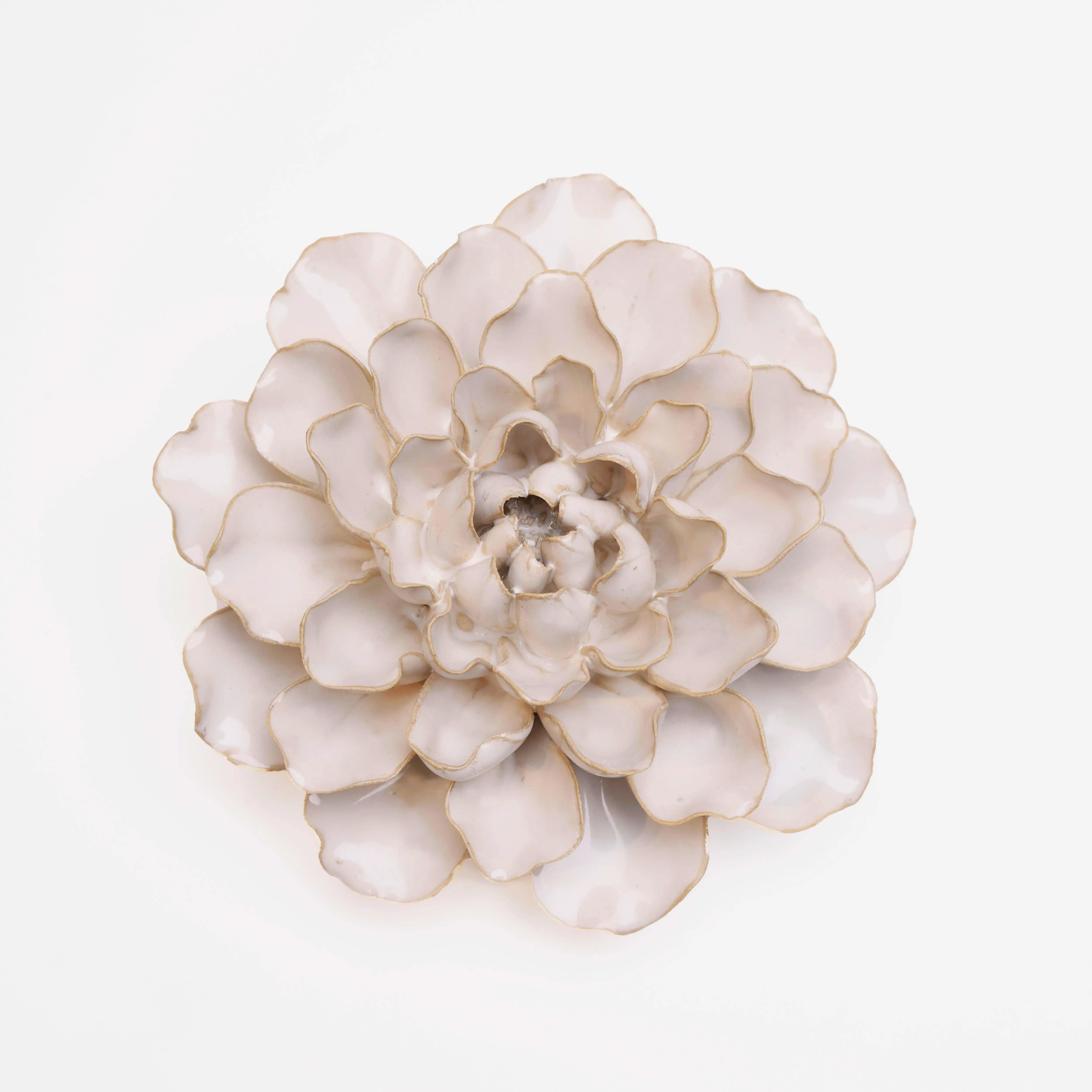 White ceramic flower wall art minimalist botanical decor for bathroom kitchen or gallery wall