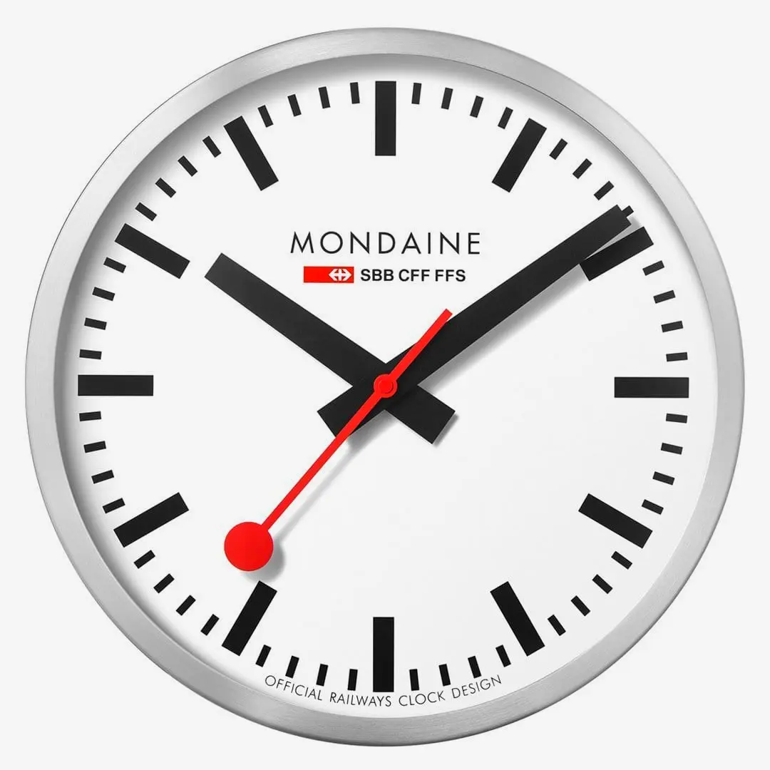 Modern white stainless steel wall clock 40cm perfect for living room office or kitchen decor.