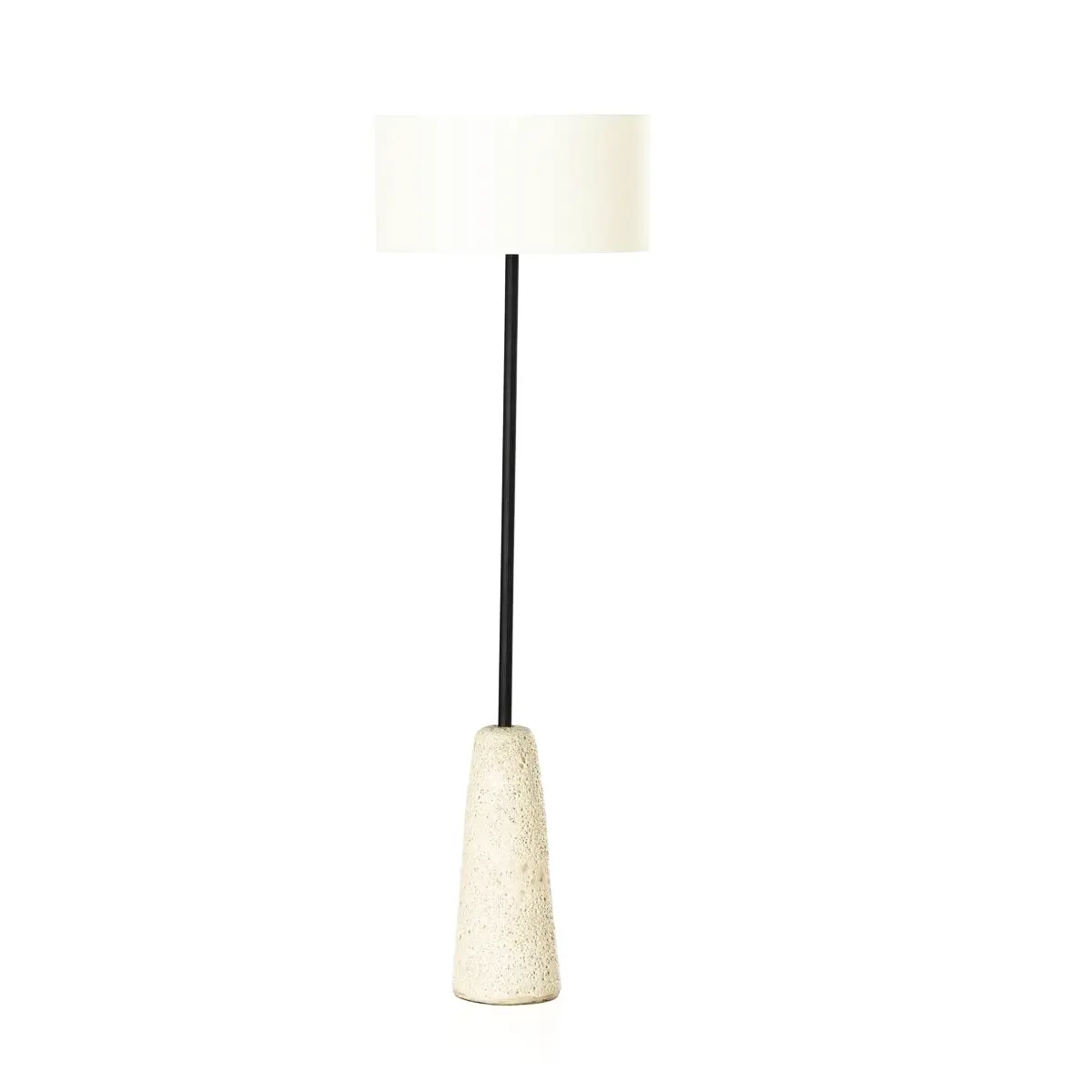 Wren white glaze floor lamp with linen shade for airy living rooms or cozy reading nooks