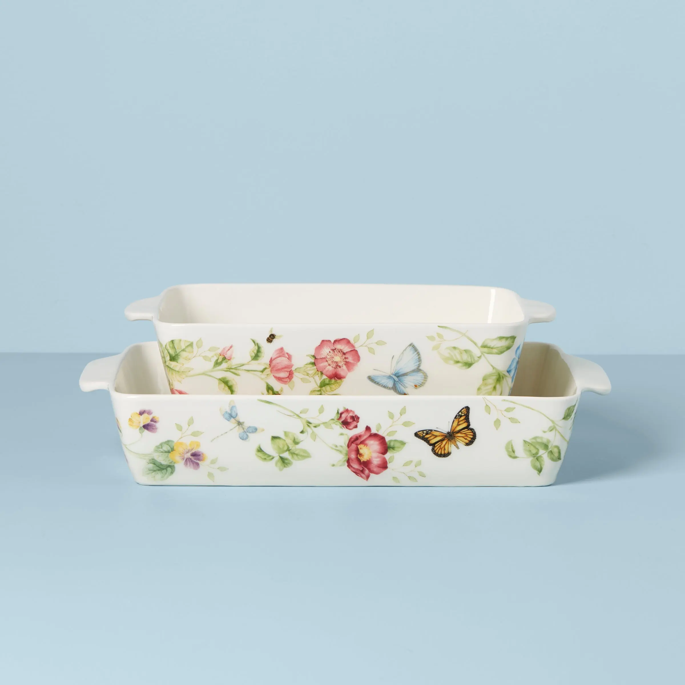 Lenox Butterfly Meadow 2-piece rectangular baker set for kitchen baking and dining room serving