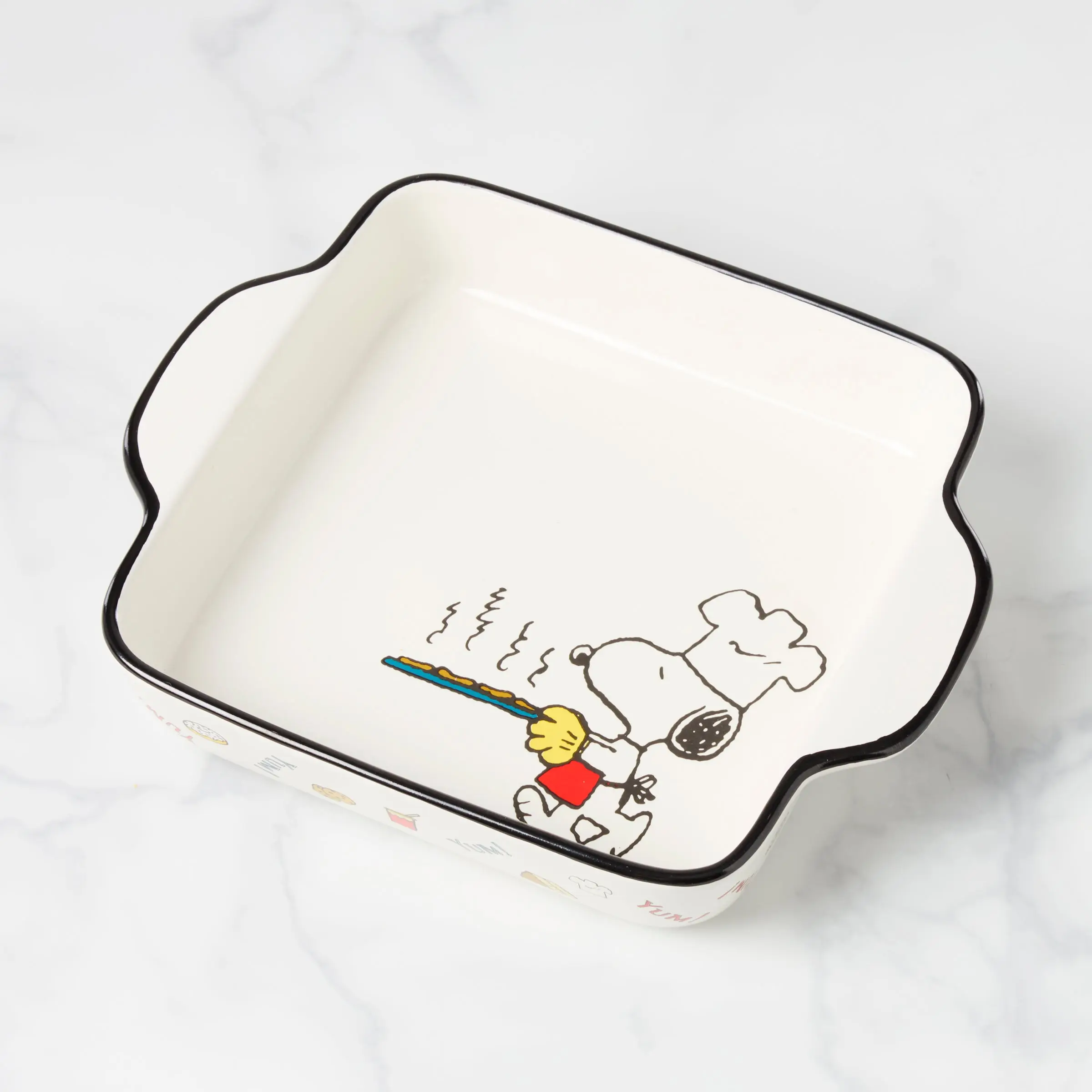 Lenox Chef Snoopy square stoneware baker ideal for baking and serving in kitchen or dining space