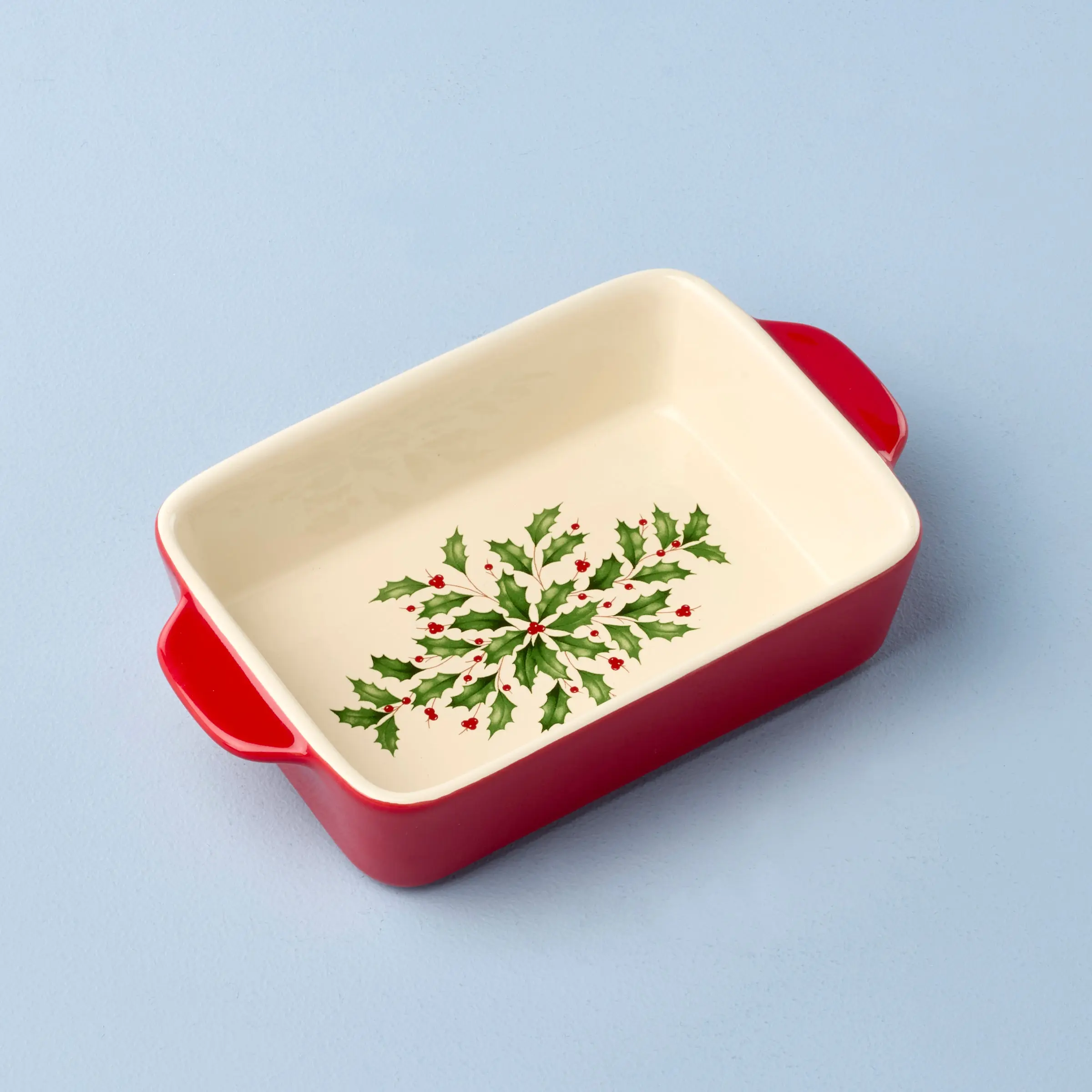 Lenox Holiday mini rectangular baking dish for seasonal Christmas kitchen and dining table decor