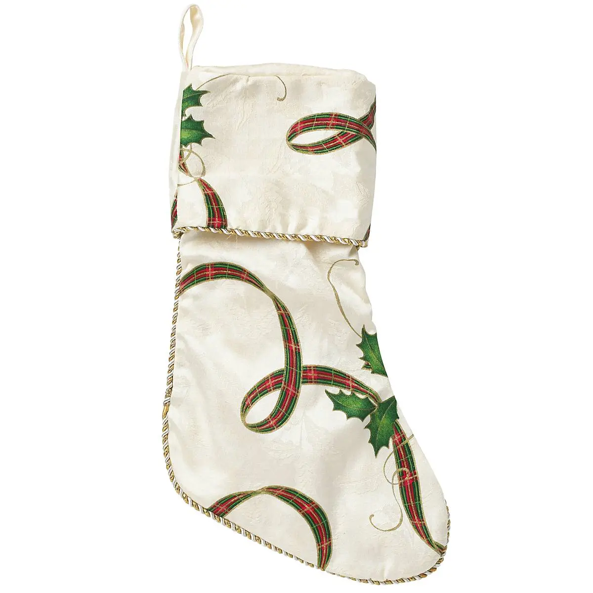 Lenox Holiday Nouveau Christmas stocking for festive holiday living room and mantel decor
