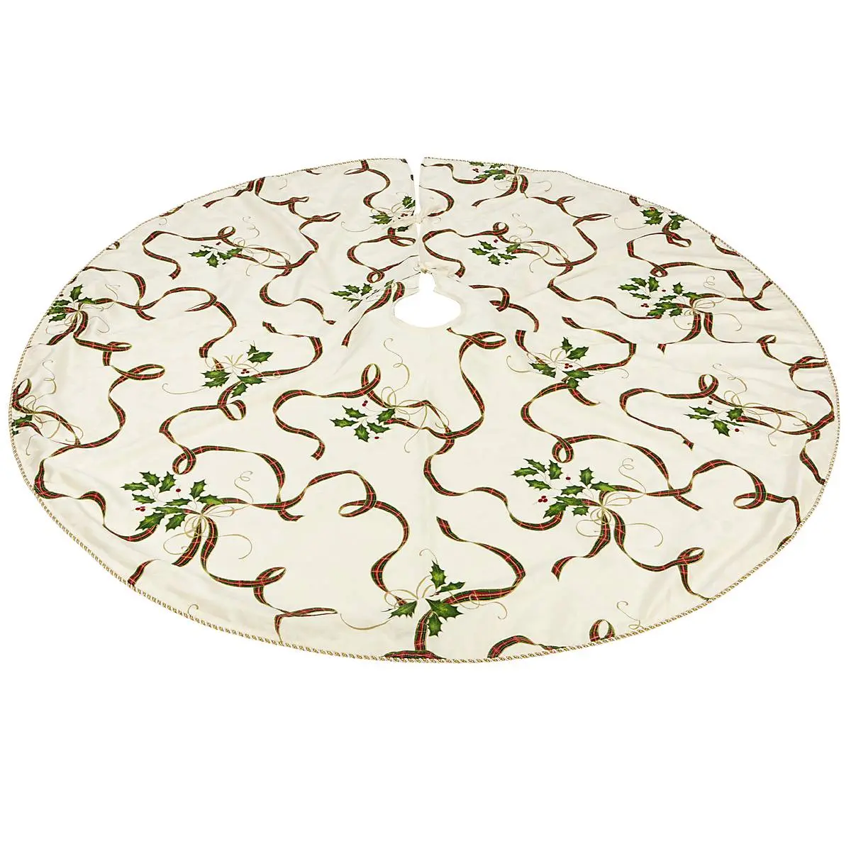 Lenox Holiday Nouveau Christmas tree skirt for festive holiday living room and home decoration